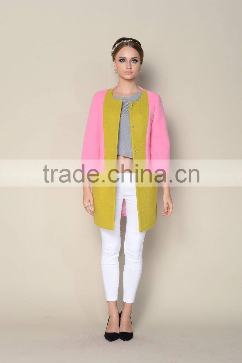 popular o neck fashionable multicolored womens clothing fall 2015 winter fur coat