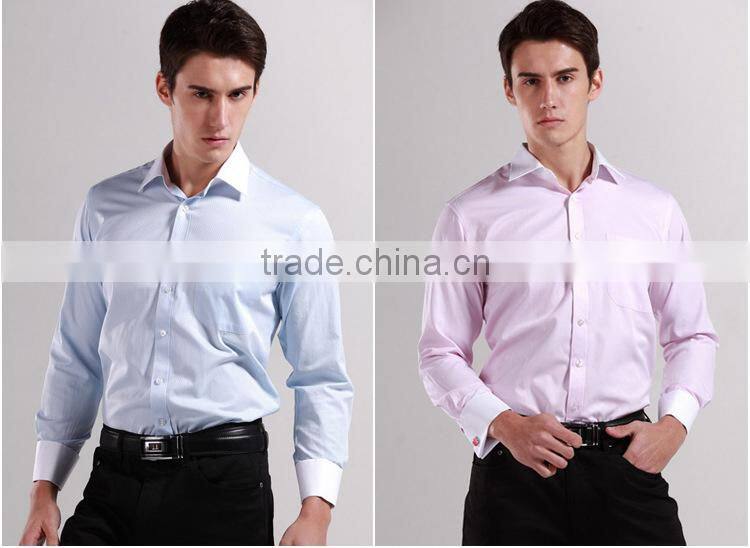 China supplier OEM fashion classic men's busniess long sleeve dress shirt with french cufflink