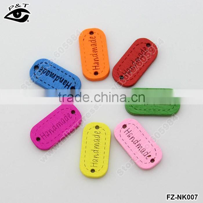 12x24mm Ellipse colorful shaped wooden buttons Colorful Buttons with holes For Clothing DIY Decoration Craft Accessories