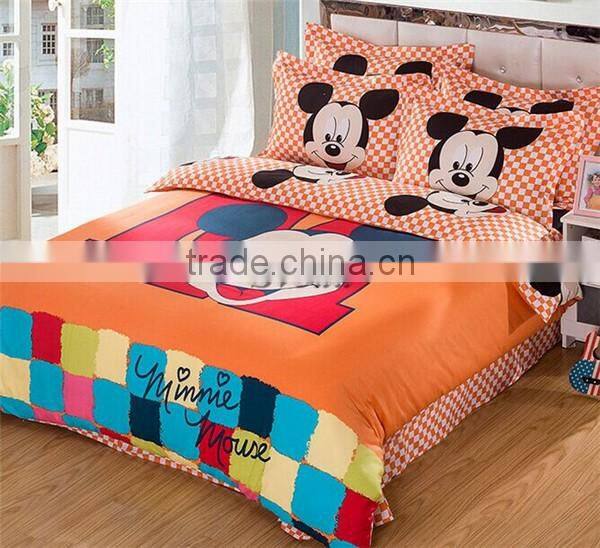 Wholesale Mickey Mouse bedding set for kids Mickey Minnie bedding set of 3pcs for single beds