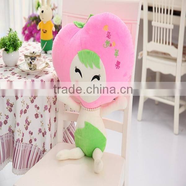 Funny fruit carton shaped stuffed apple neck pillow