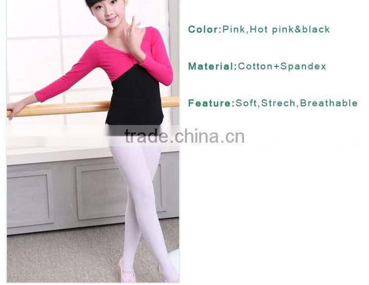Wholesale Kids Girls Training Dance Costumes 100% Cotton Gymnastics Leotards