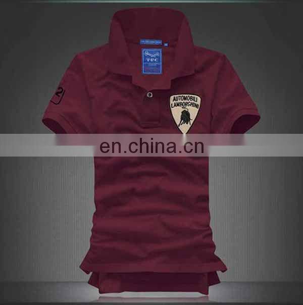 custom white emboridery cotton polo shirt