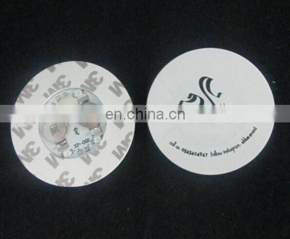 60*3mm good quality led bottle sticker led bottle coaster