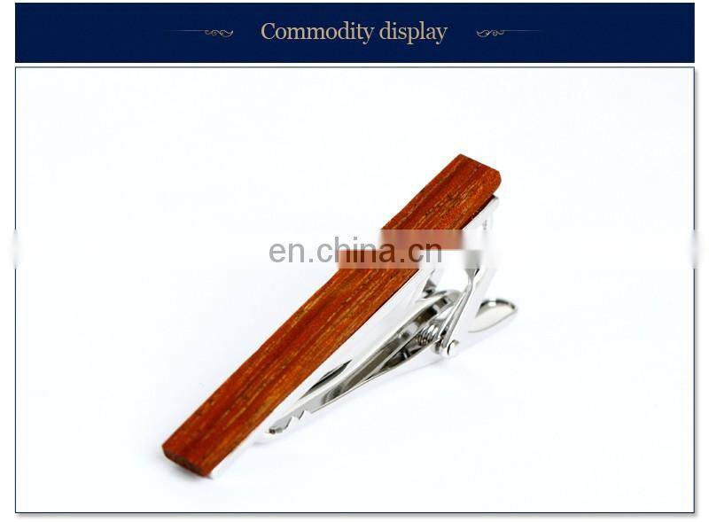 Classical Men's Custom Wood Tie Clips Men Metal Tie Bar