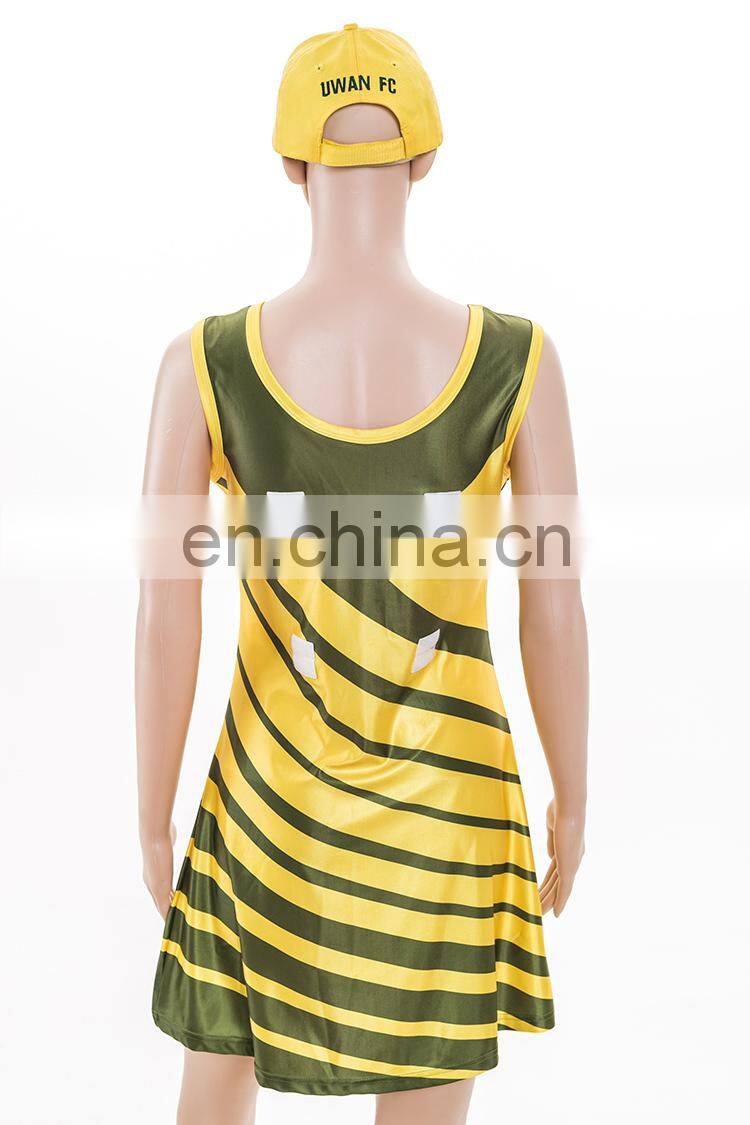 Custom polyester netball dresses ,sublimation printed yellow netball dress