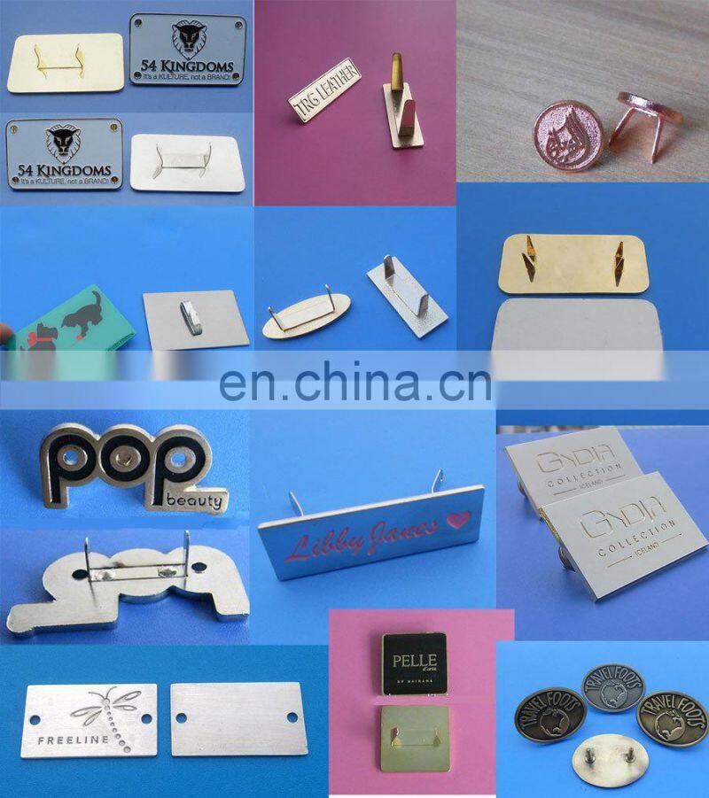 high quality logo engraved silver plating metal label plate