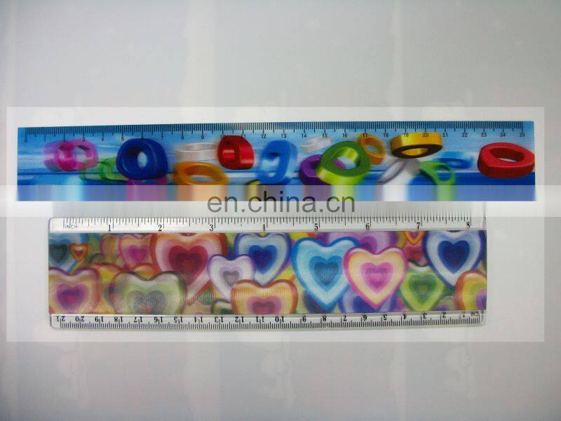 UV printed lenticular effect glasses ruler