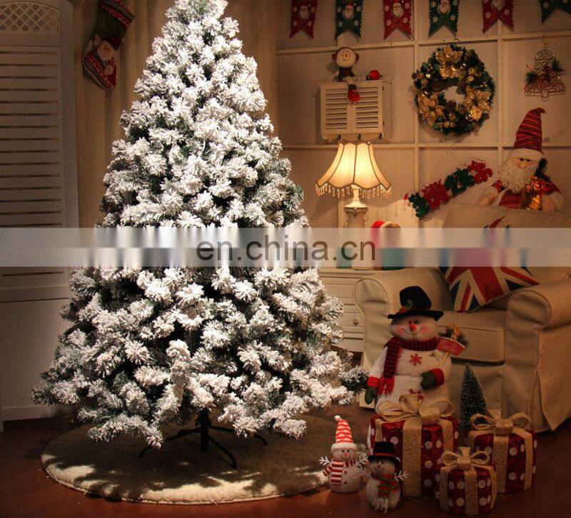 2017 New Big Size Tall Snowing White Christmas Tree Decorations Frosted Snow Artificial Christmas Trees Wholesale China