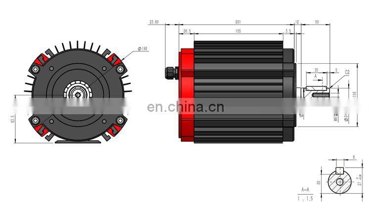 HFM050 380V 1.5KW 1500W 650RPM 22.04Nm 4.64Amp B3 B14 B34 B5 BLDC Mihir brushless dc motor for draught fan