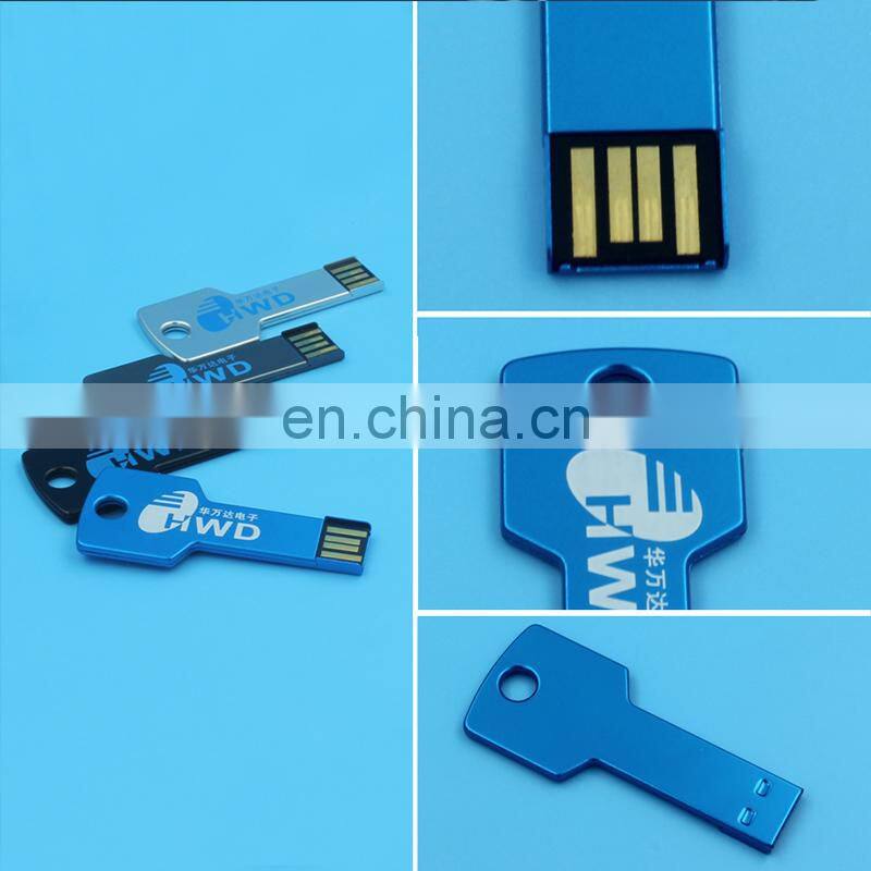 Hot Sale Metal Key Shape USB Flash Drive 64GB 32GB 16GB 8GB USB Pen Drive with Your Logo Customized