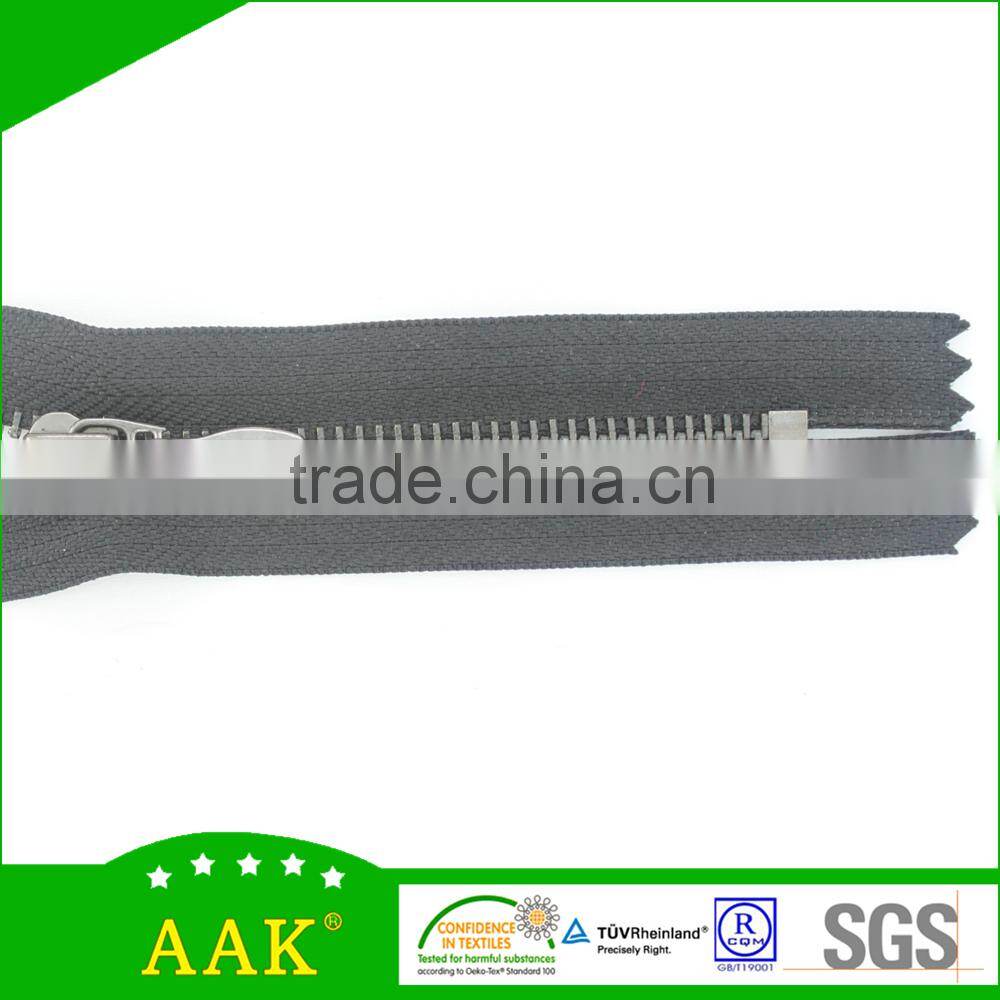 Apparel Textiles & Wholesale Accessories 3# black nickel metal zippers normal teeth close end