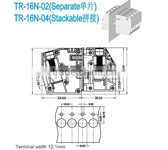 Through Panel Terminal Blocks Connectors with Switch 600 Voltage 85Amp OEM