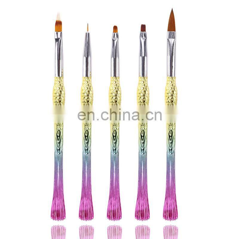 Custom Logo Mermaid Handle Acrylic Nail Art Brush for Manicure Pedicure