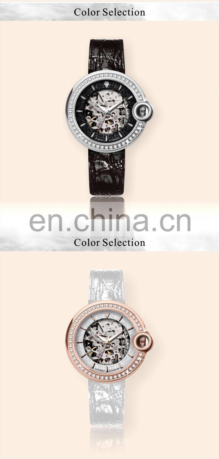 Customized Luxury Brands Watch Gold Mechanical Movement Ladies Wrist New Watch