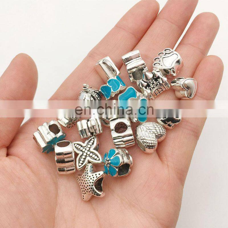 DIY Pandora Bracelet Jewelry Making Set Women Love Gifts Blue Pink Sweet Charm Beads Spacer Beads Pendant Charm Bracelet DIY Kit