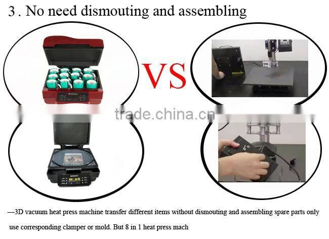 3D Sublimation Heat Press Machine for Phone Cases Mugs Cups Heat Transfer+Gifts