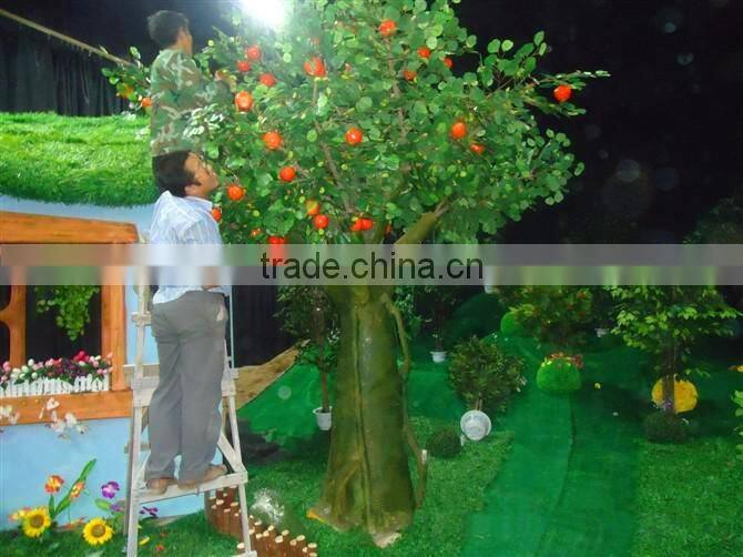 indoor artificial tree evergreen leaves fiberglass material artificial fruit tree/artificial apple tree