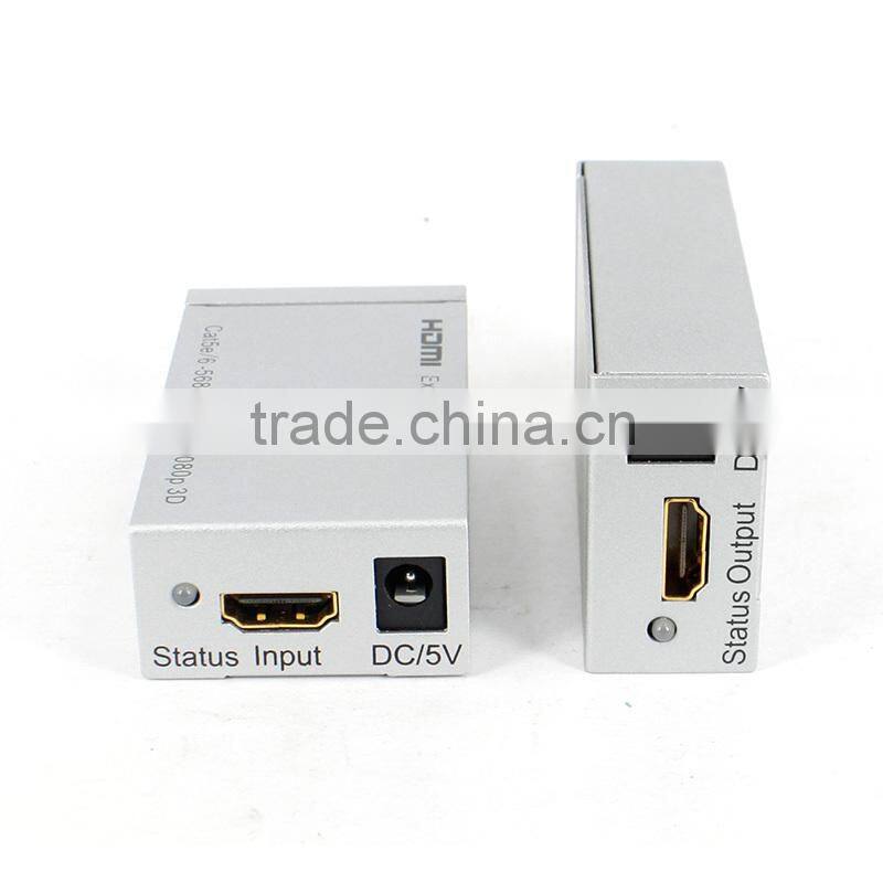 High resolution with 1080P 3D supported 60M by Single Network Cable HDMI extender