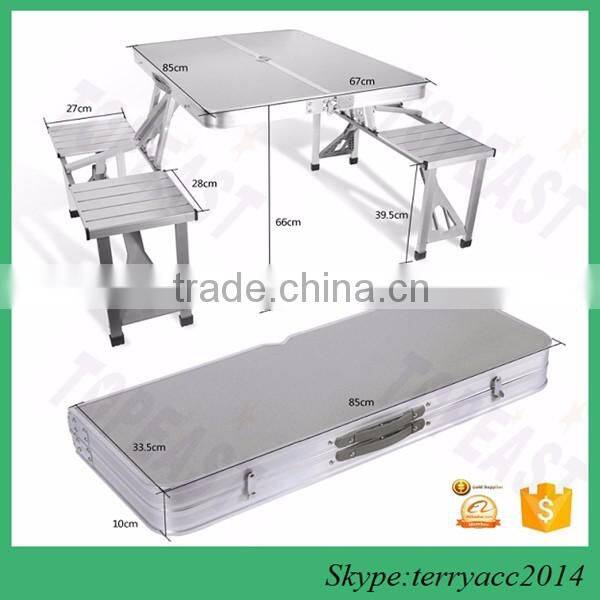 Gift Outdoor Aluminum Portable Folding Camp Suitcase Foldable Picnic Table w/ 4 Seats