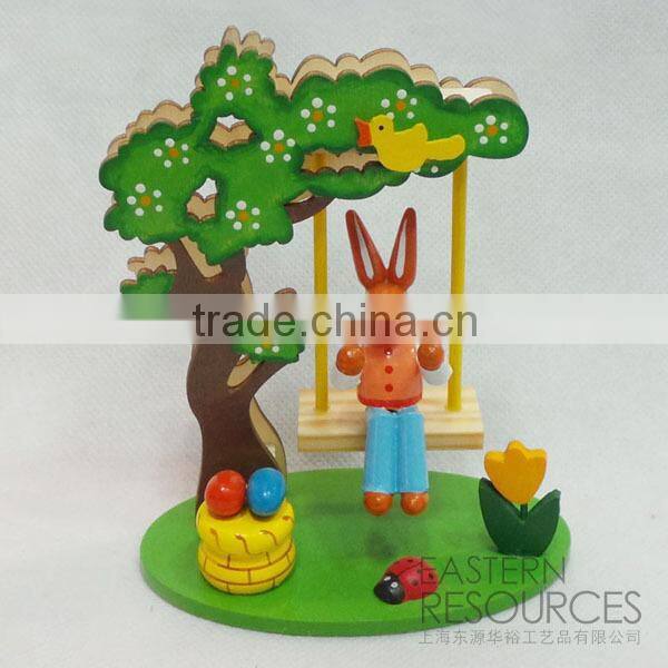 Wooden Rabbit Easter Table Decoration