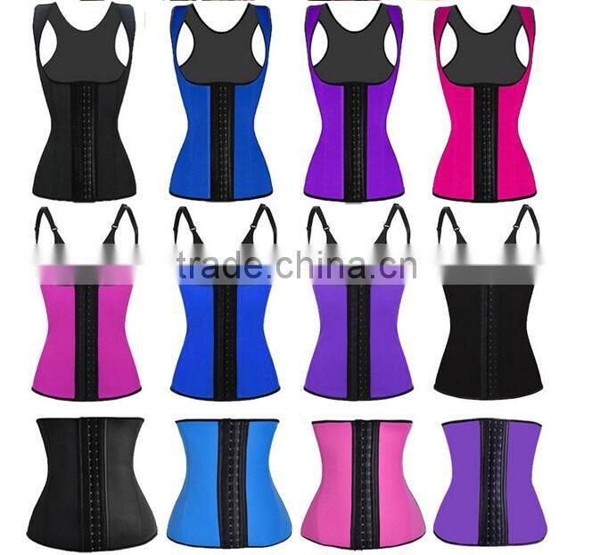 Black Latex Vest Trainer Boyshorts women's body shaper shaperwear