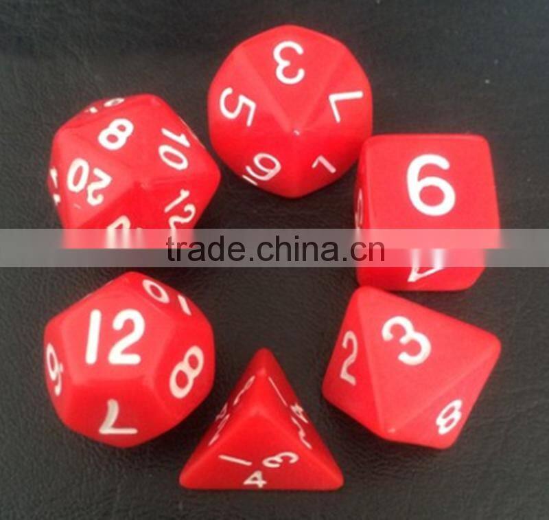 resin polyhedral dice with number emboossed