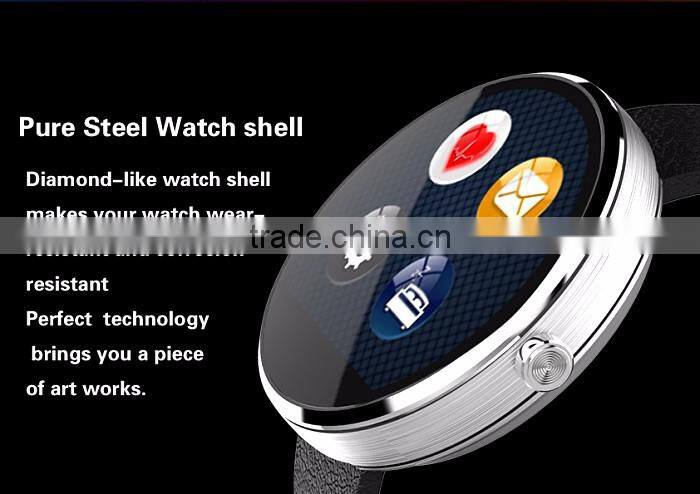 D360 round watch with touch display and heart rate men watch