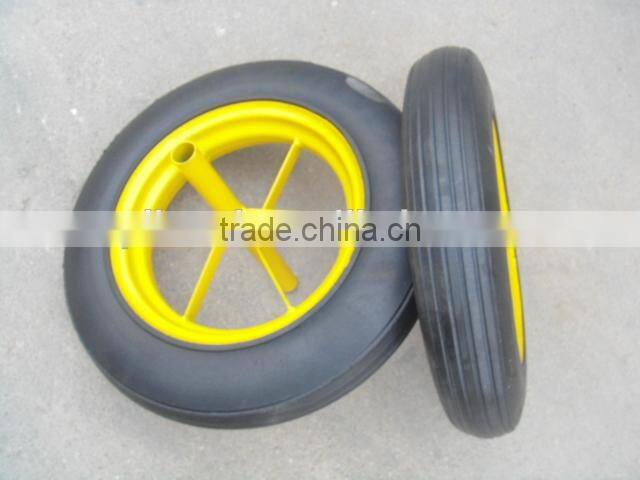 14" solid rubber wheel for wheelbarrow