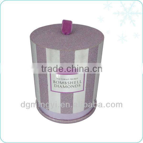 round silver card paper box with label