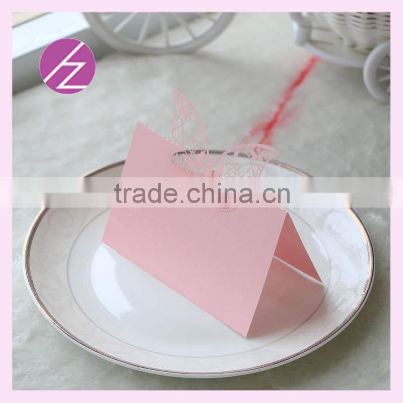 2016 hot sale pop table decoration laser cut place card ZK-8