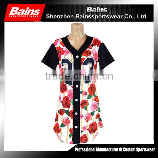 China manufacturer oem custom fashion baseball jersey dress