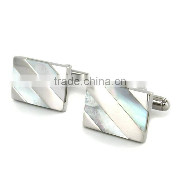 Stainless Steel & Red Wood Cross Peltate Cufflinks for Men with Gift Box