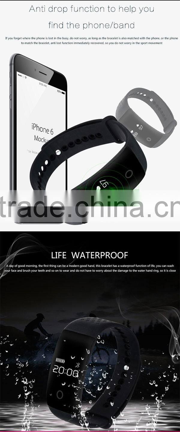 Blood Oxygen Monitor bluetooth 4.0 0.66" OLED display health wristband with pulse rate monitor