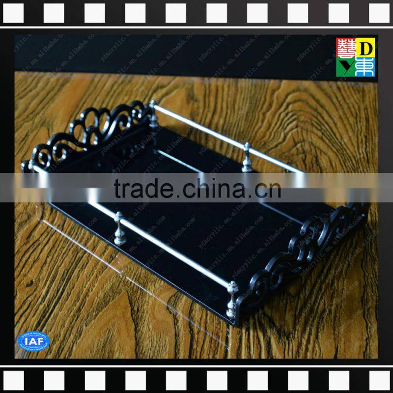 High quality clear acrylic square carved serving trays for sale