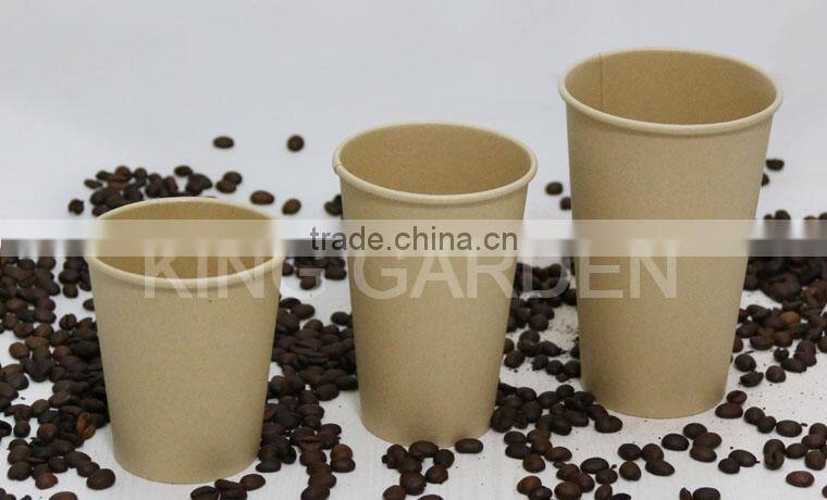 Kraft with Light Color single wall paper cups with lids