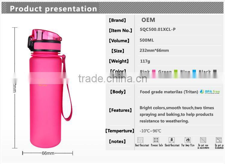 500ML bpa free tritan Hot sport water bottle plastic