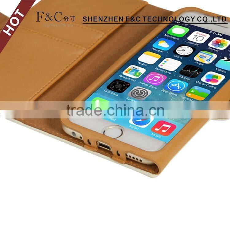 Shenzhen F&C perfect fit side-opening exquisite pu leather sleeve cover customise phone case for iphone 7