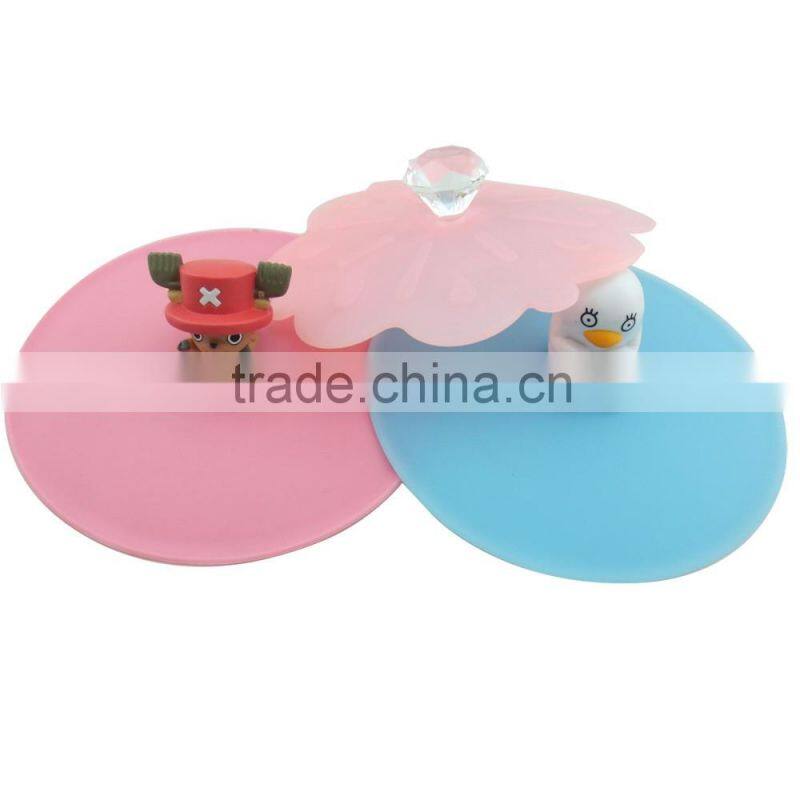 Hot Sell Food Grade Lovely Silicone Coffee Cup Cover Lid,LFGB Siliocne cup cover
