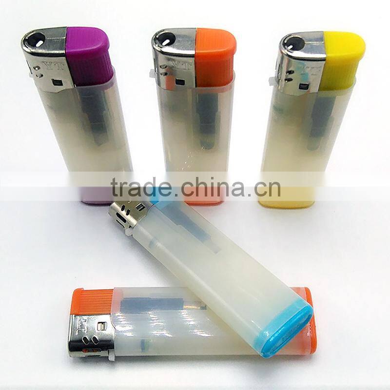 Hot selling semi transparent colored plastic lighter