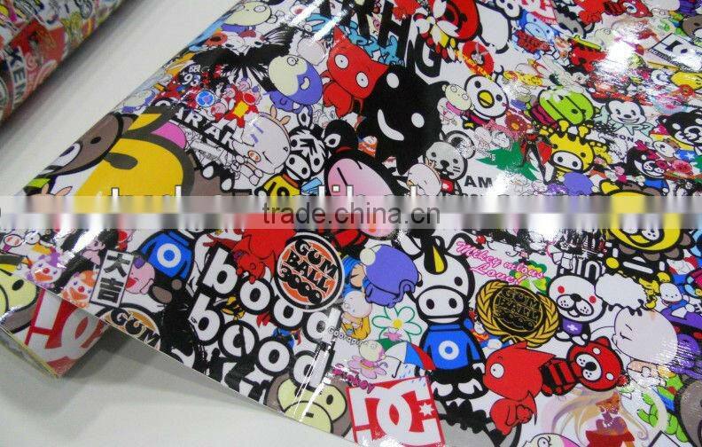 New design for bomb vinyl sticker with air channels