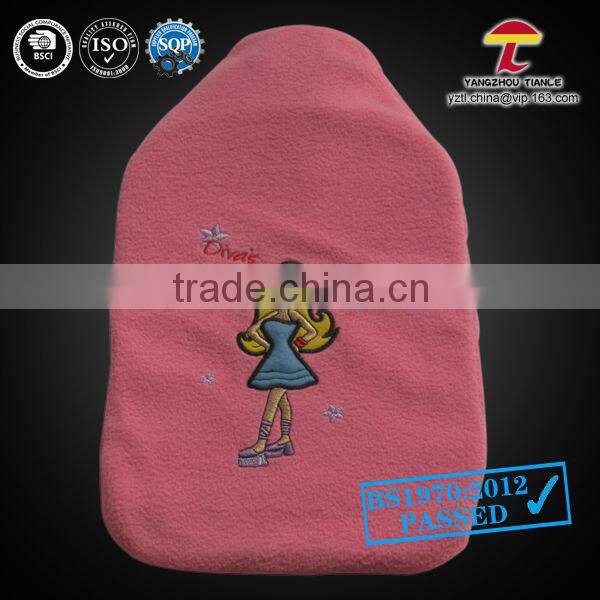REACH 2000ml rubber hot water bottle with a girl fleece cover