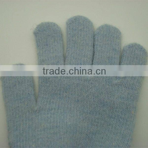 Boxi-High quality feather yarn rib rabbit fur gloves