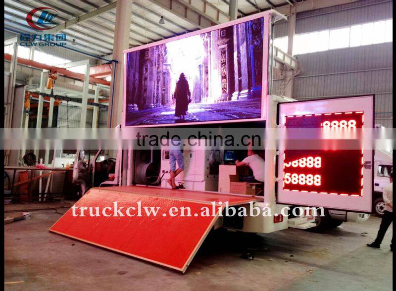Three-side-showing LED mobile attractive advertising vehicle Foton P10 outstanding display screen advertising vehicle for sale