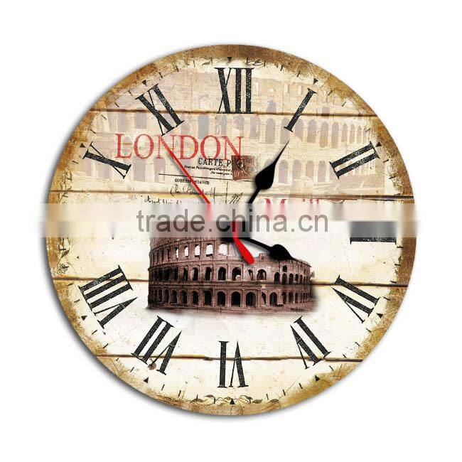 Glass home decor wall retro clock