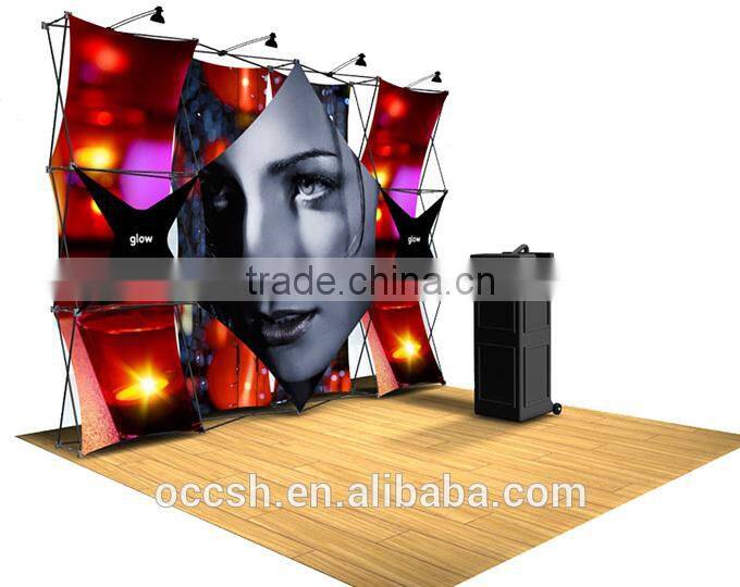 Aluminum Pop Up Display Stand Advertisement Backdrop Display