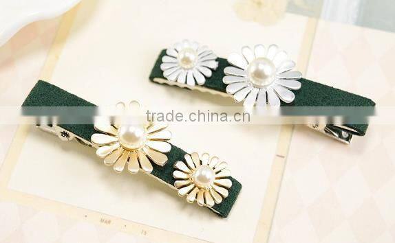 fashion lovely decorative flower pearls hair clip hair accessory