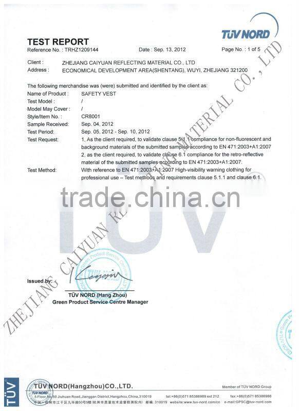 Adult High Vis Viz Reflective Safety Vest Waistcoat with EN20471 Certificate