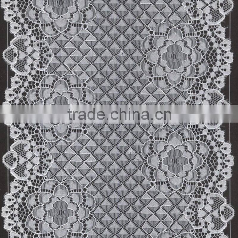 Hot Sale Nylon White Elastic Lace Trim Lace Trimming For Underwear