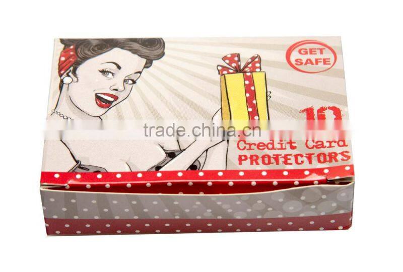 88X58mm aluminum foil paper rfid blocking card sleeve